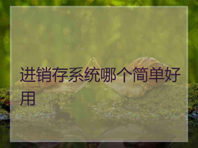 进销存系统哪个简单好用