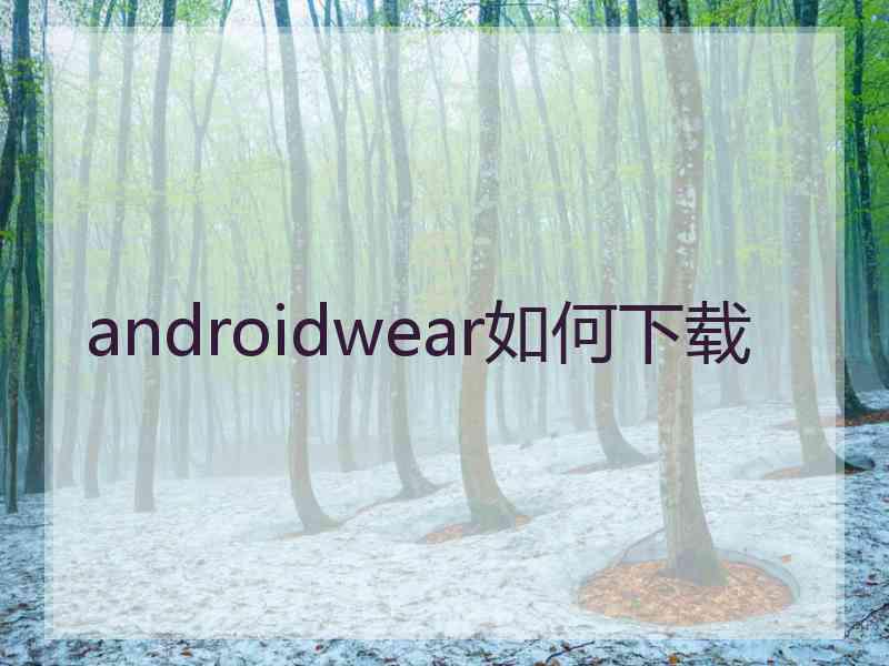 androidwear如何下载