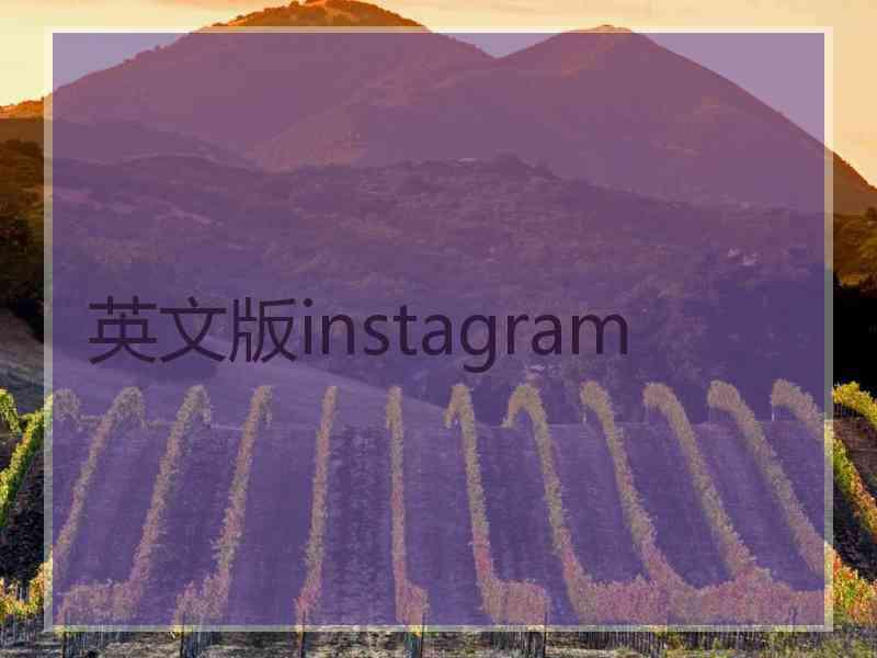 英文版instagram