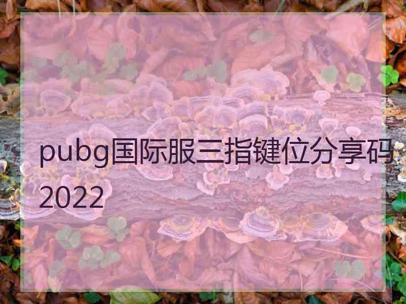 pubg国际服三指键位分享码2022