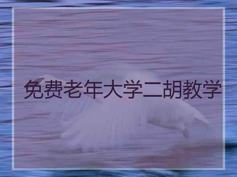 免费老年大学二胡教学