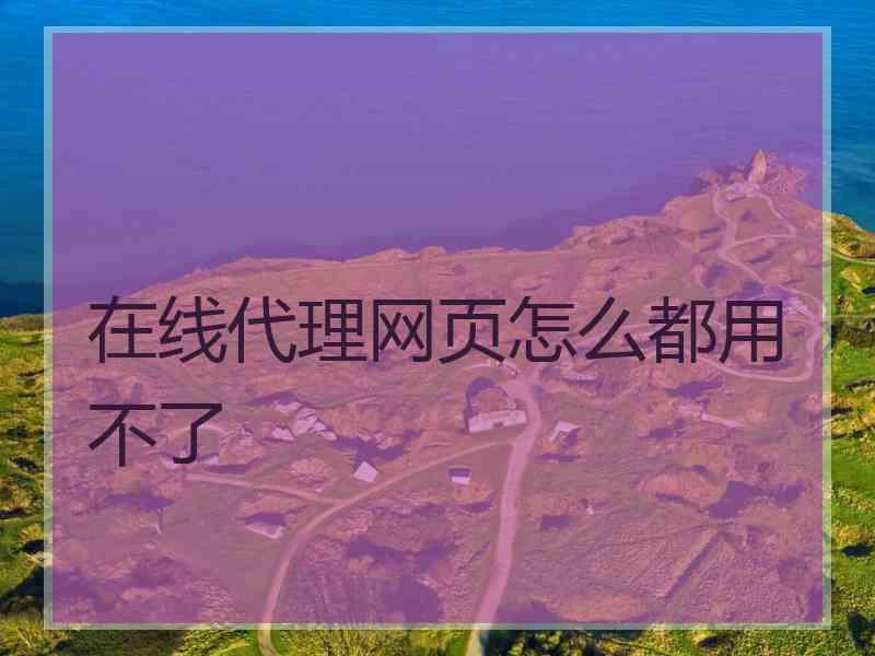 在线代理网页怎么都用不了