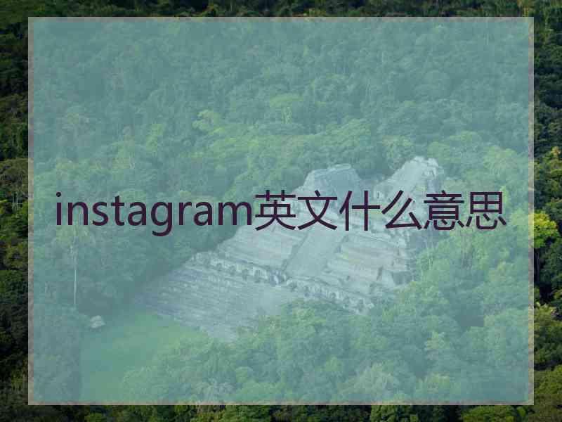 instagram英文什么意思
