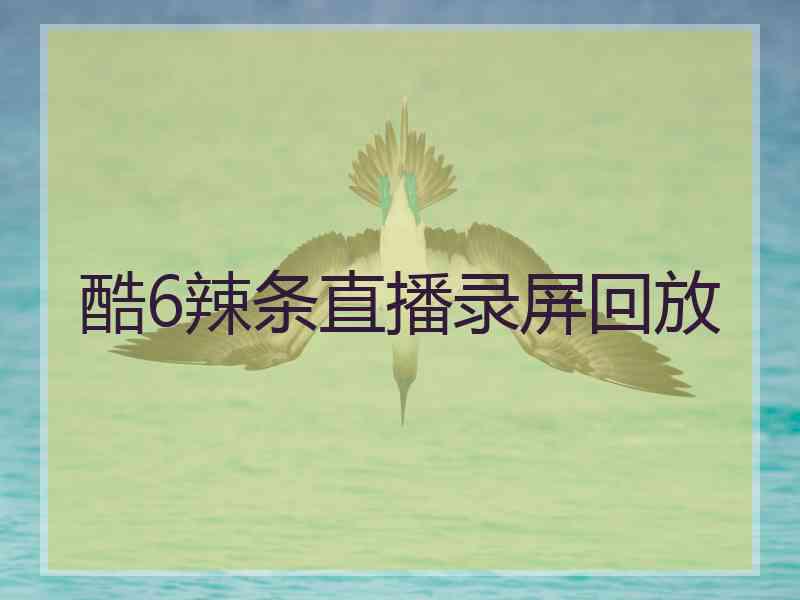 酷6辣条直播录屏回放