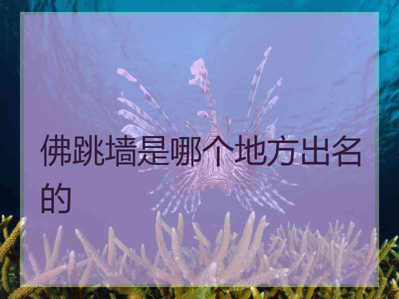 佛跳墙是哪个地方出名的