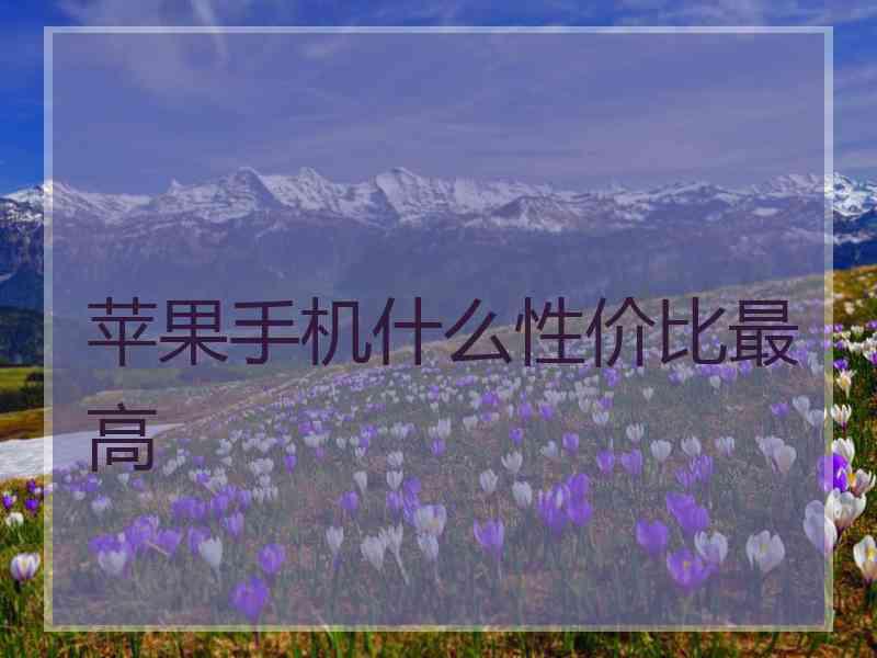 苹果手机什么性价比最高