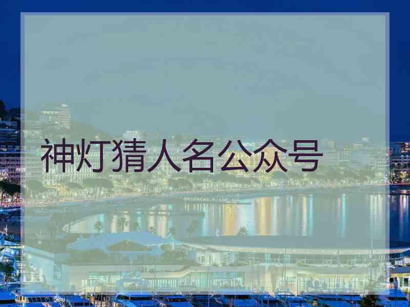 神灯猜人名公众号