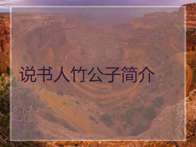 说书人竹公子简介