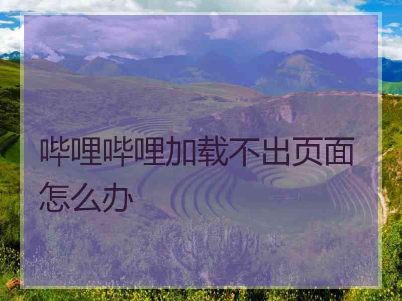 哔哩哔哩加载不出页面怎么办