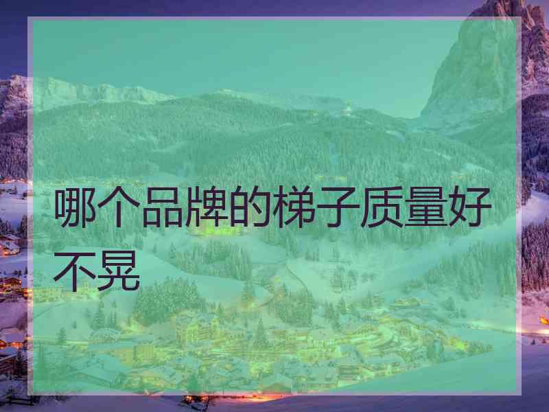 哪个品牌的梯子质量好不晃