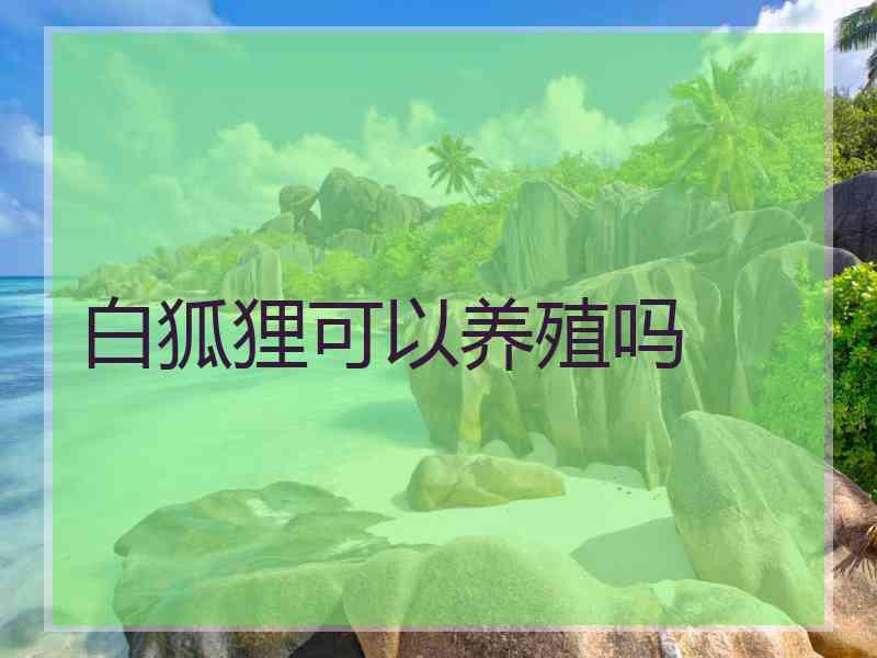 白狐狸可以养殖吗