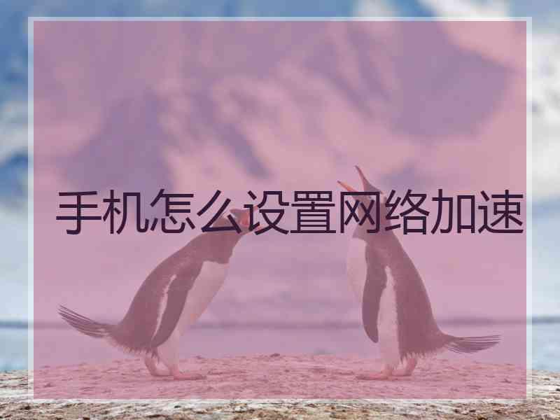 手机怎么设置网络加速