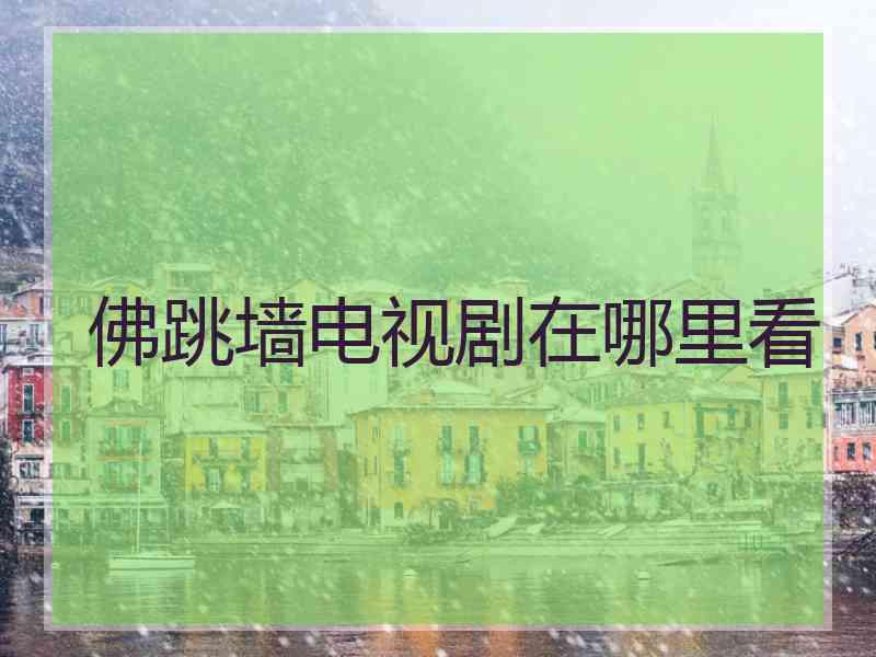 佛跳墙电视剧在哪里看