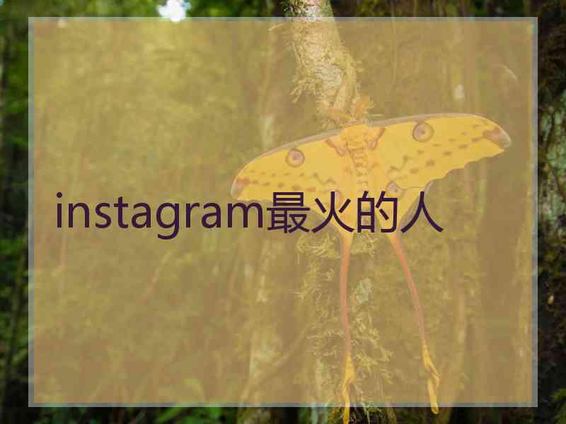 instagram最火的人