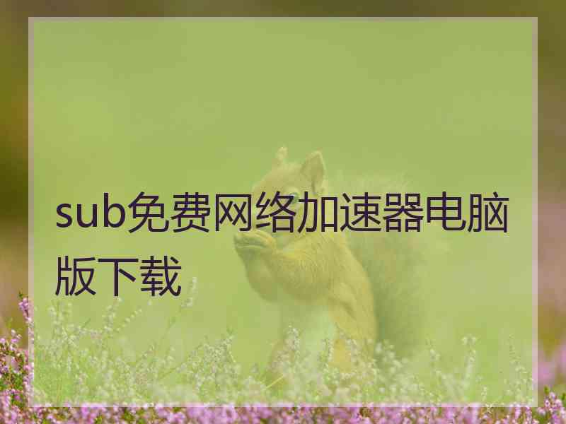 sub免费网络加速器电脑版下载