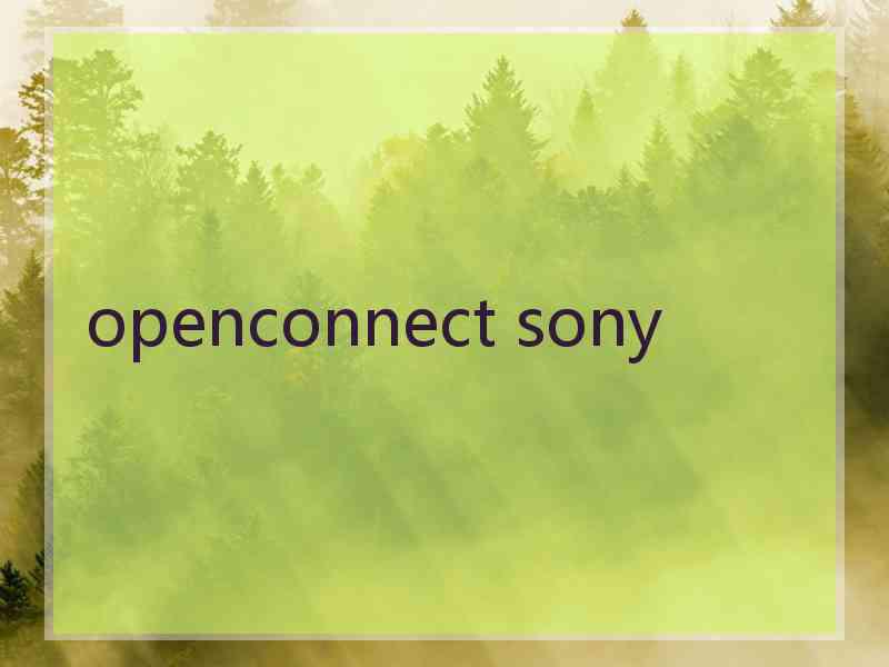 openconnect sony