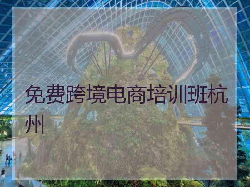 免费跨境电商培训班杭州