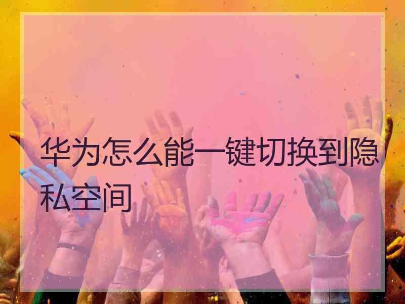 华为怎么能一键切换到隐私空间