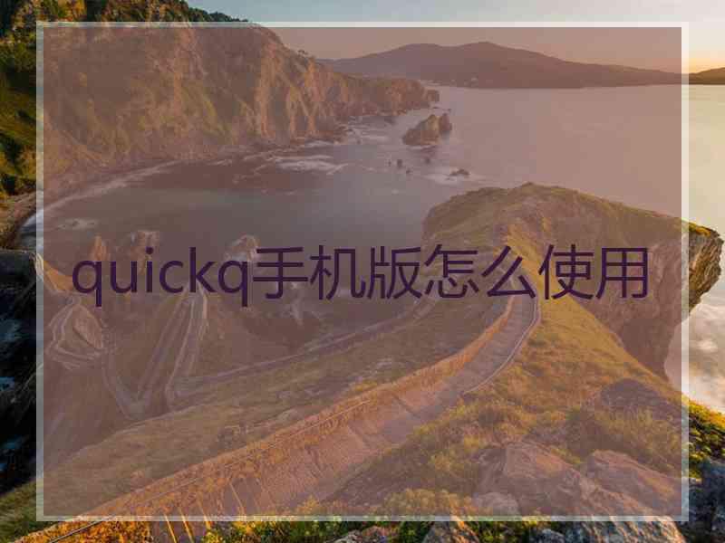 quickq手机版怎么使用