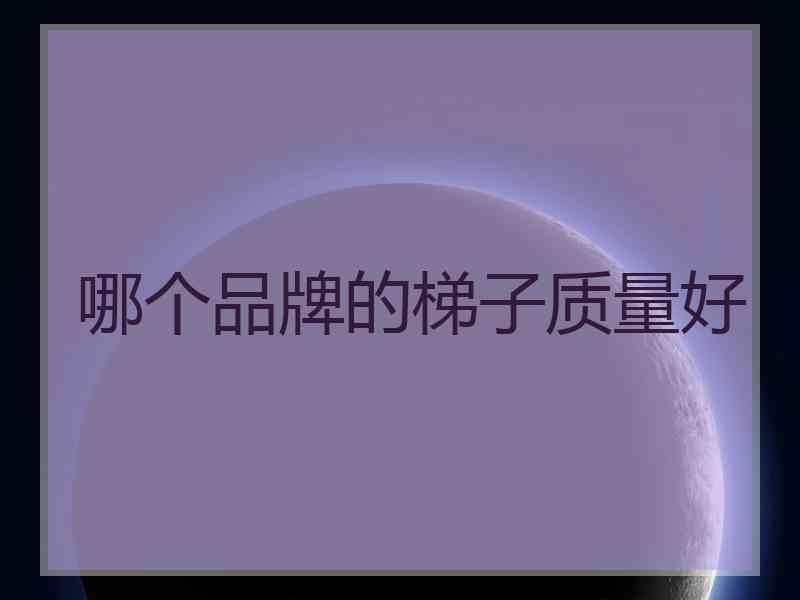 哪个品牌的梯子质量好
