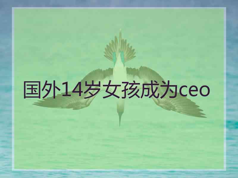 国外14岁女孩成为ceo