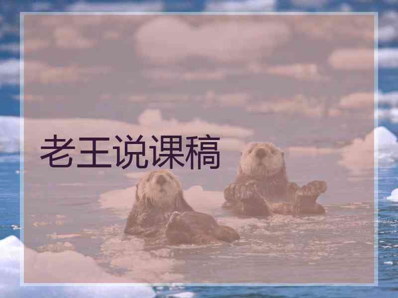 老王说课稿