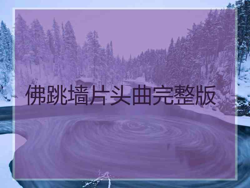 佛跳墙片头曲完整版