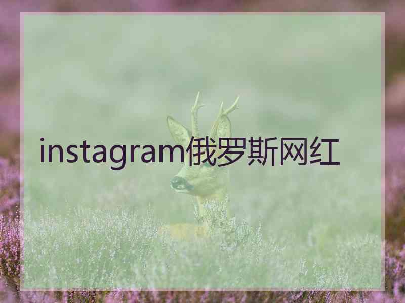 instagram俄罗斯网红
