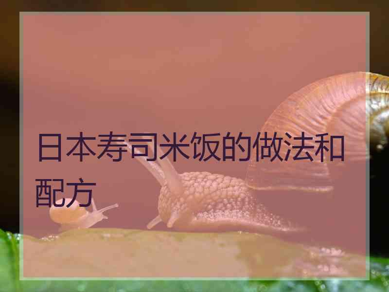 日本寿司米饭的做法和配方