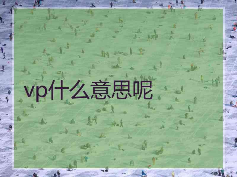 vp什么意思呢