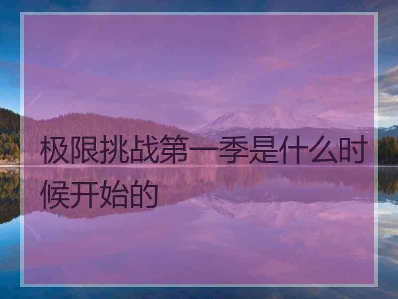极限挑战第一季是什么时候开始的