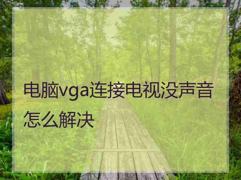 电脑vga连接电视没声音怎么解决