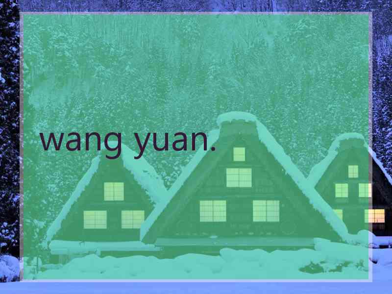 wang yuan.