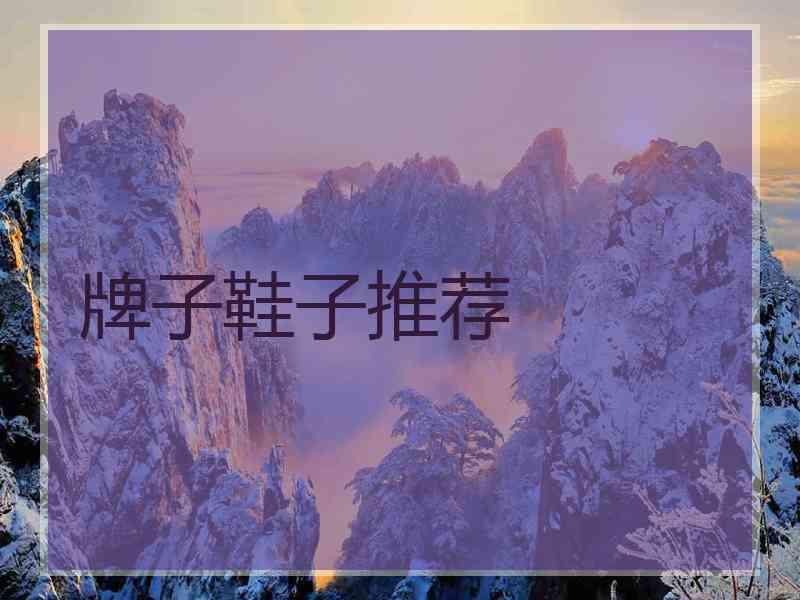 牌子鞋子推荐