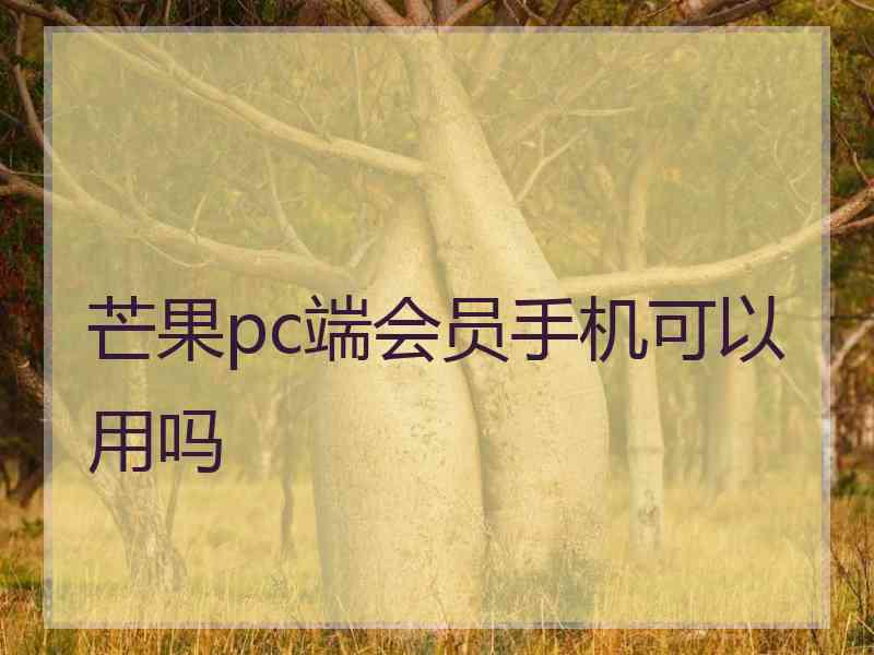芒果pc端会员手机可以用吗