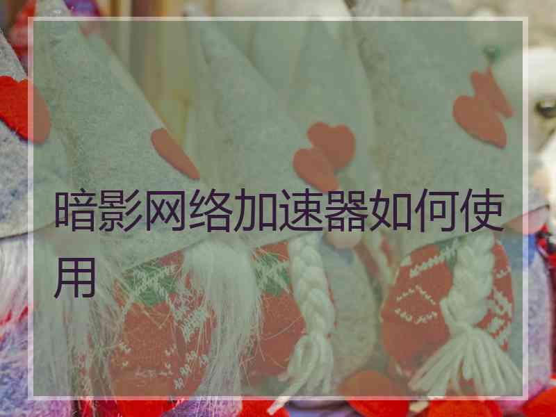 暗影网络加速器如何使用