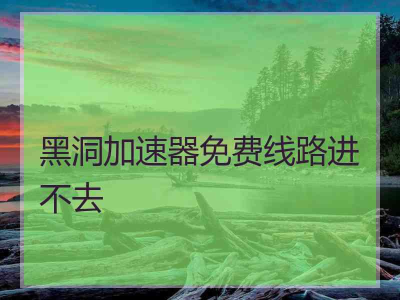 黑洞加速器免费线路进不去