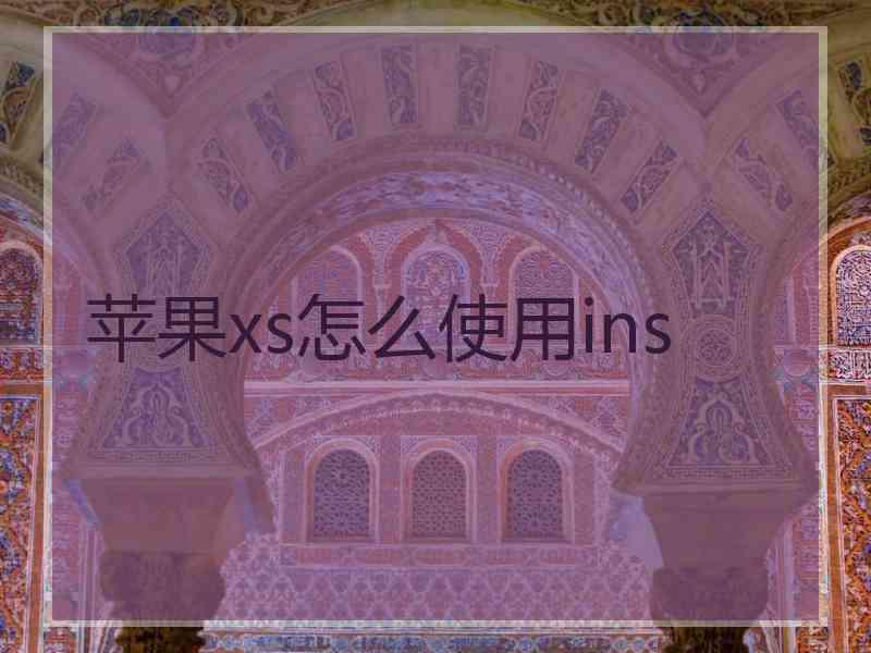 苹果xs怎么使用ins