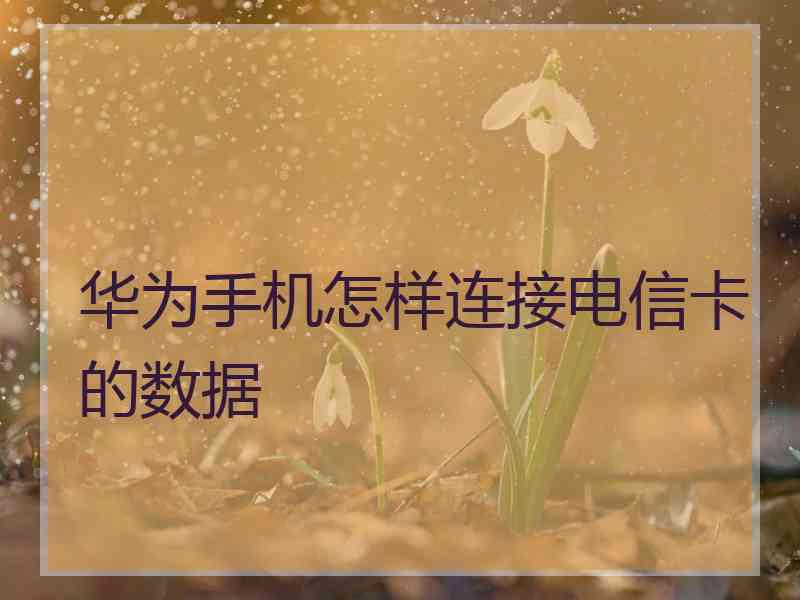 华为手机怎样连接电信卡的数据
