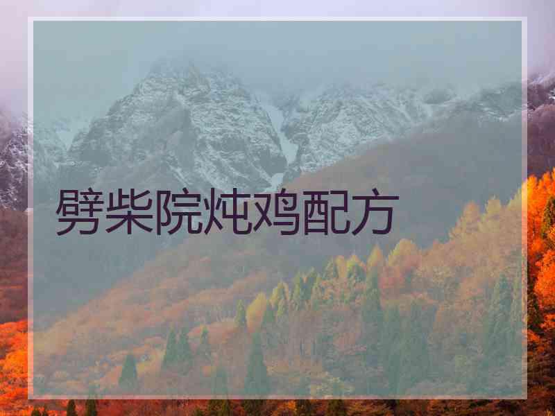 劈柴院炖鸡配方