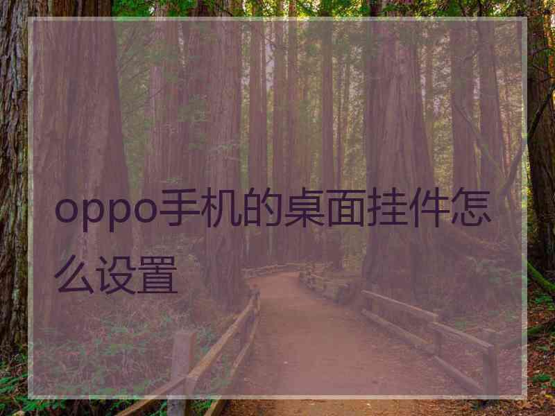 oppo手机的桌面挂件怎么设置