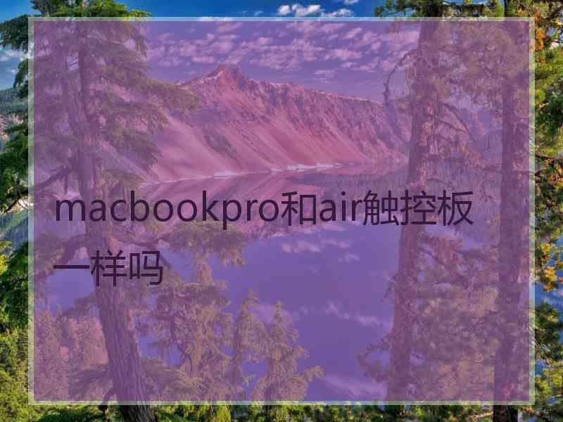 macbookpro和air触控板一样吗