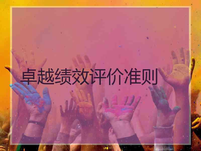 卓越绩效评价准则