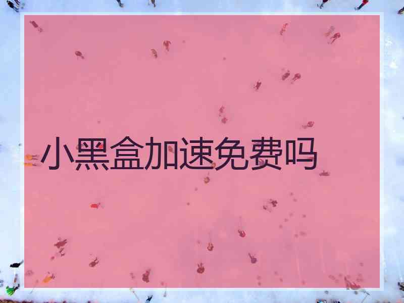 小黑盒加速免费吗