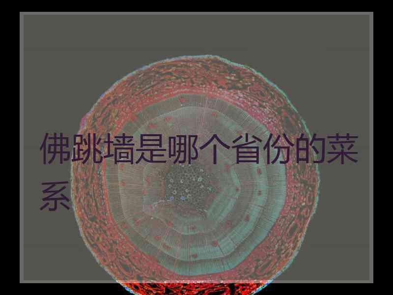 佛跳墙是哪个省份的菜系