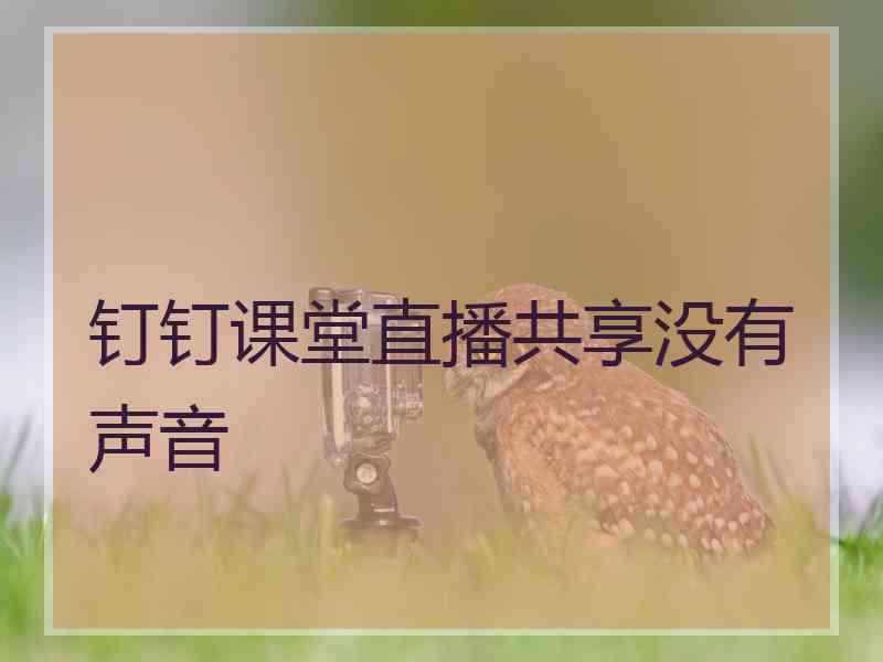钉钉课堂直播共享没有声音