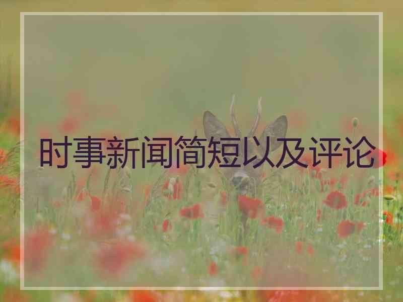 时事新闻简短以及评论
