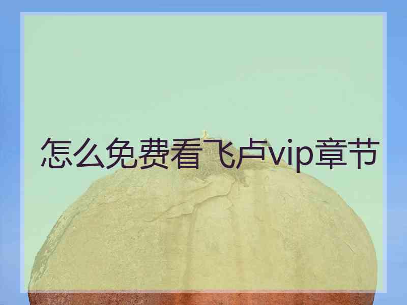 怎么免费看飞卢vip章节