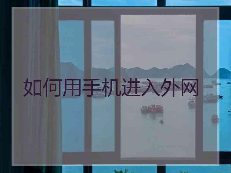 如何用手机进入外网