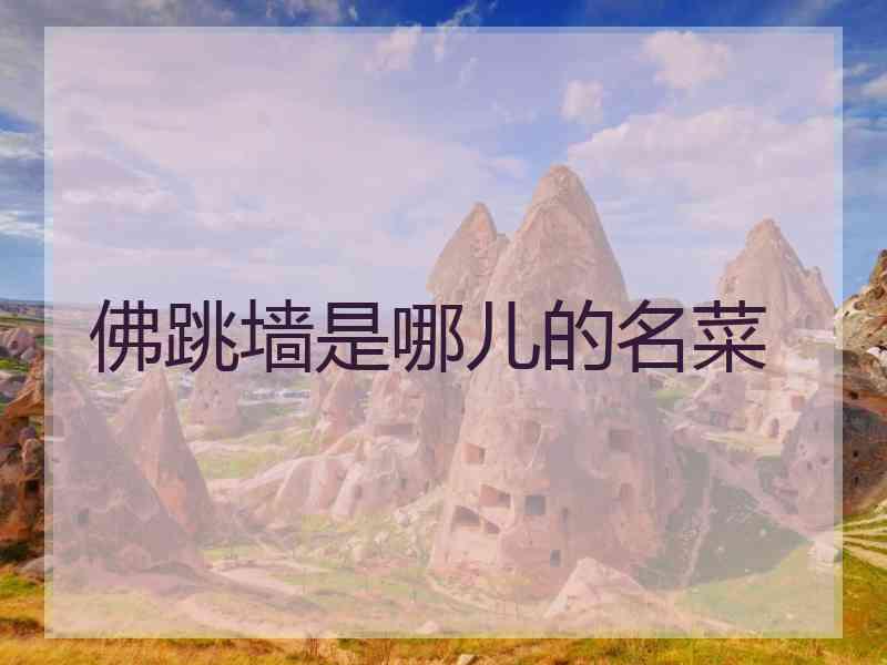 佛跳墙是哪儿的名菜
